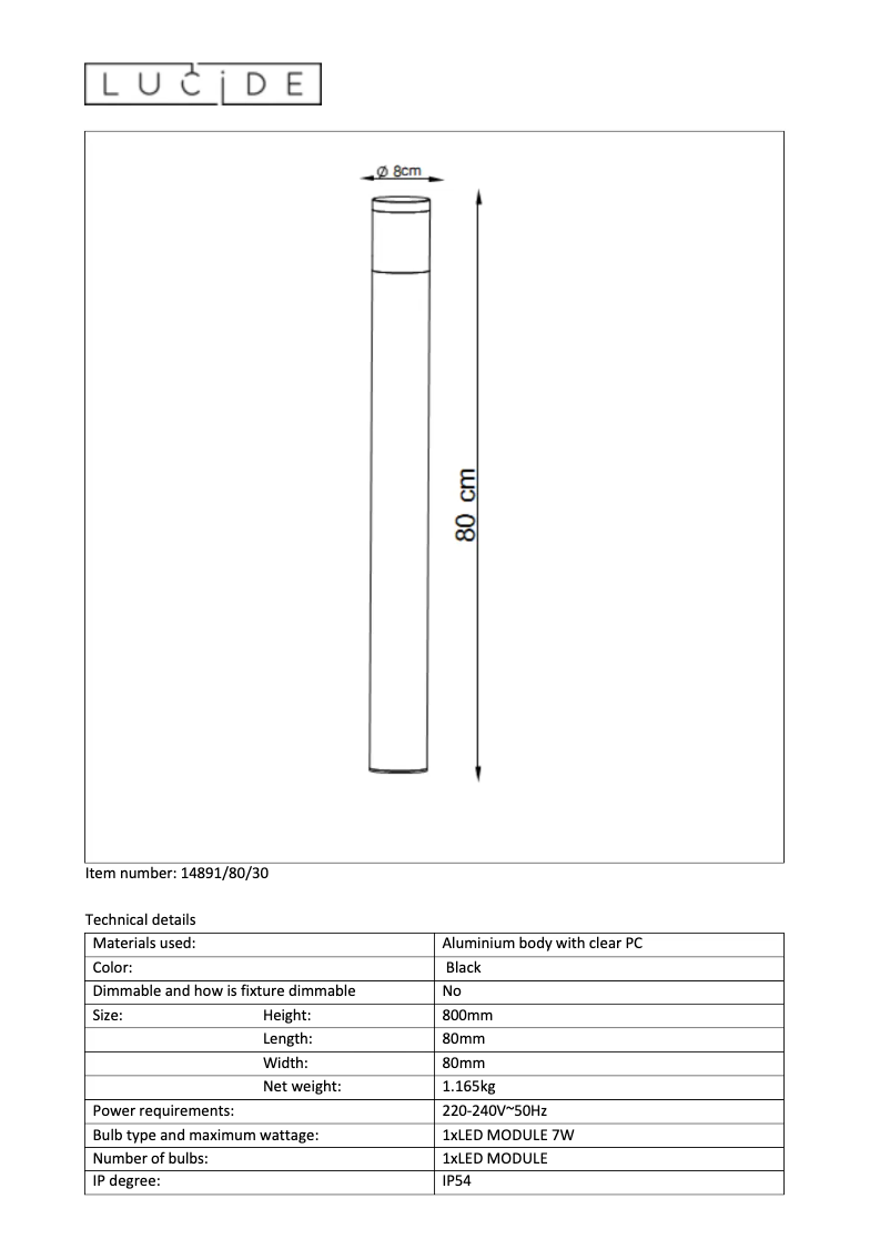 Page n°1 - Manuel utilisateur Lucide Teo LED