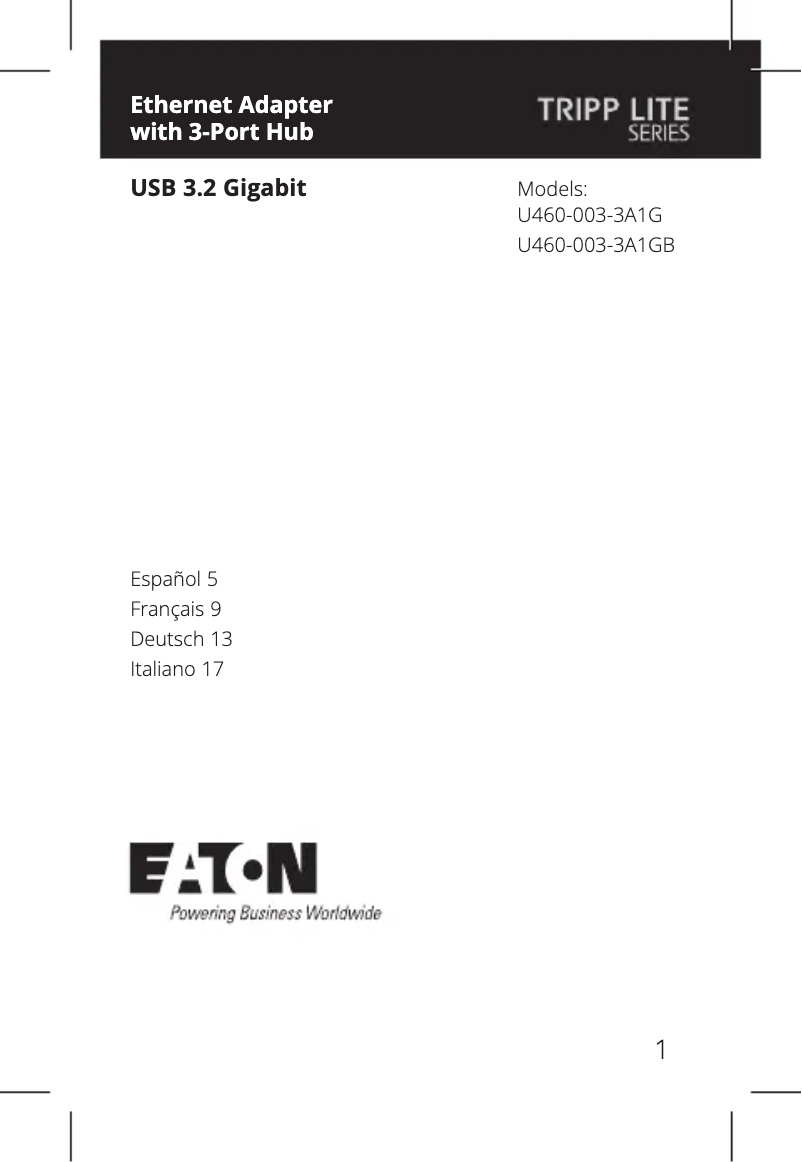 Page 1 de la notice Manuel utilisateur Tripp Lite U460-003-3A1G