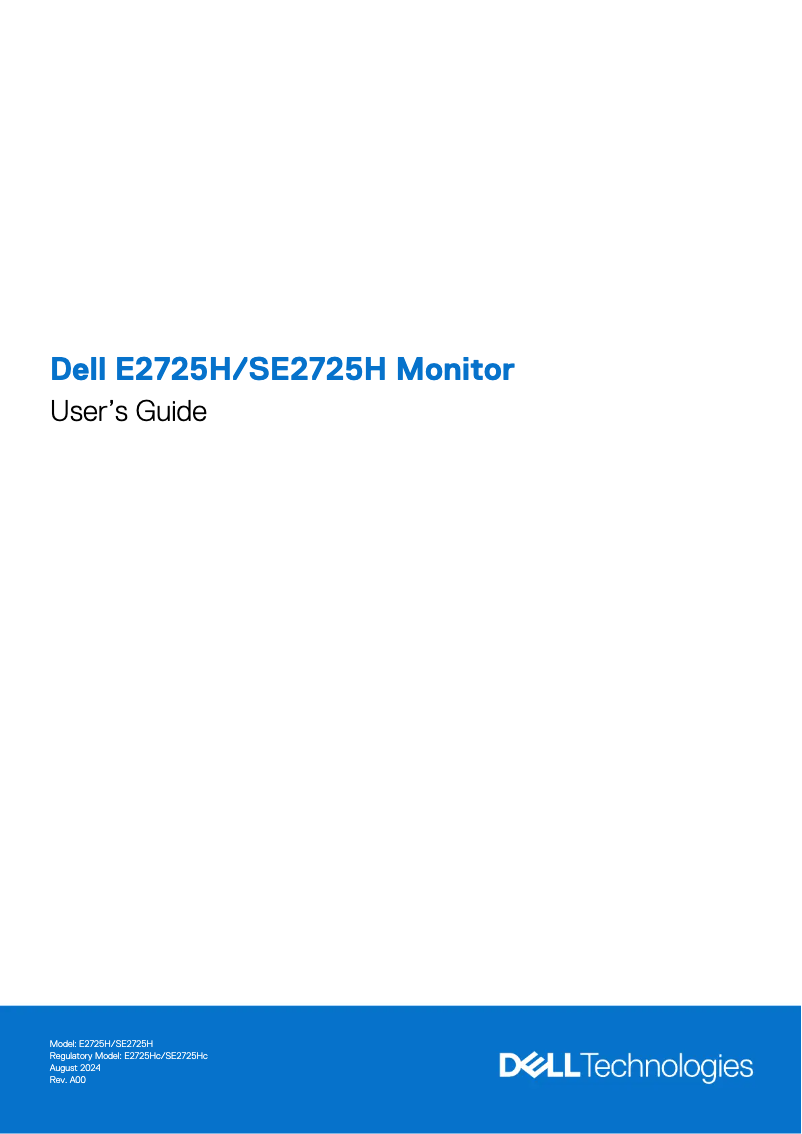 Page 1 de la notice Manuel utilisateur Dell E2725H