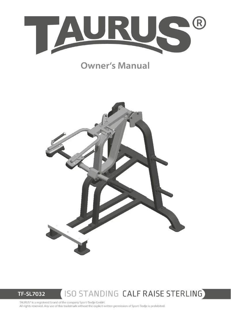Page 1 de la notice Manuel utilisateur Taurus Iso Standing Calf Raise Sterling