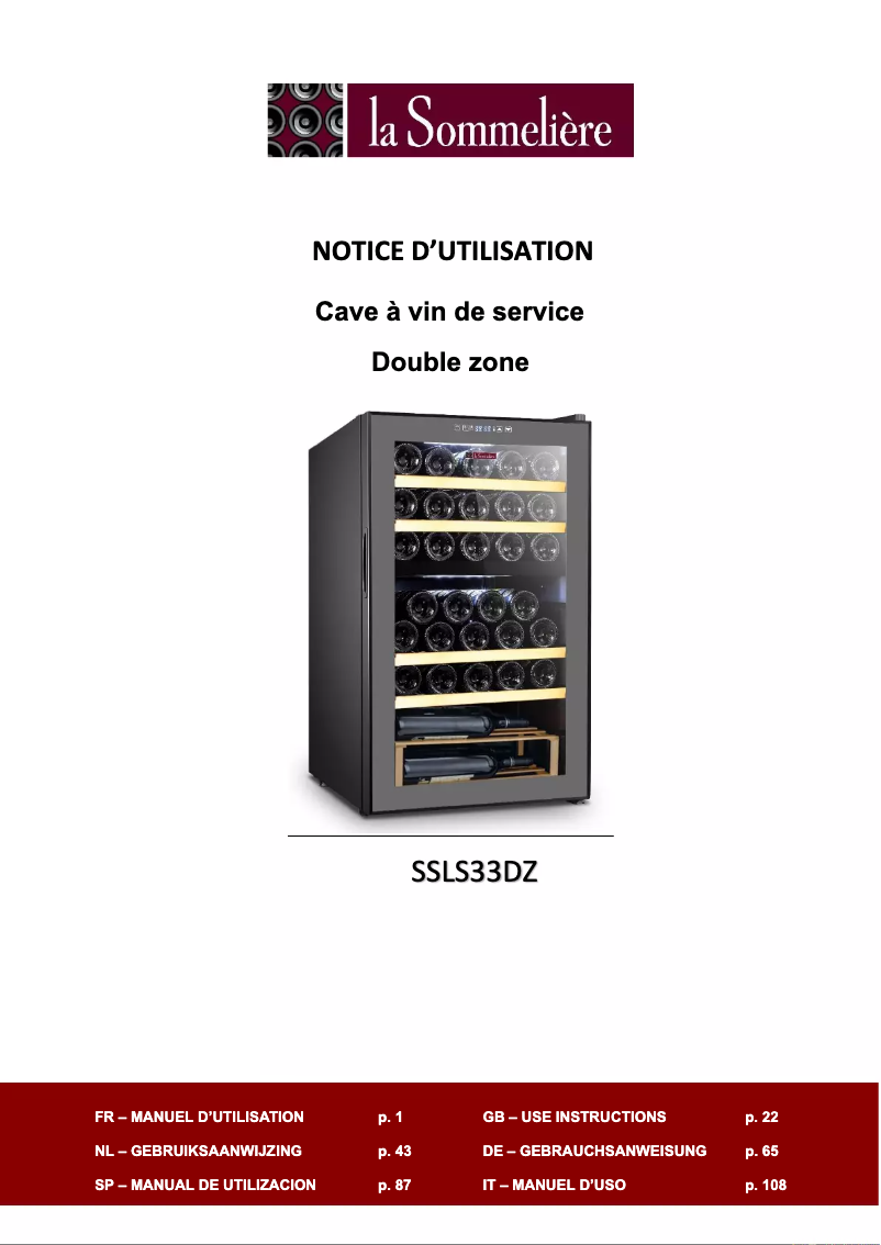 Página 1 del manual Manual de usuario La Sommelière SLS33DZ