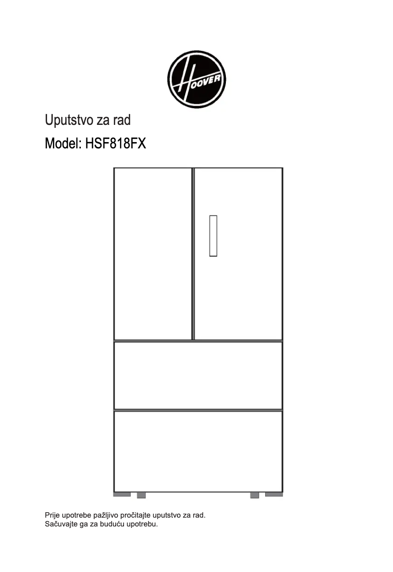 Page 1 de la notice Manuel utilisateur Hoover HSF818FXK