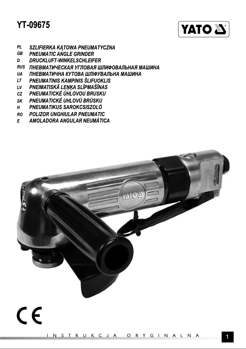 Page n°1 - Manuel utilisateur Yato YT-09675