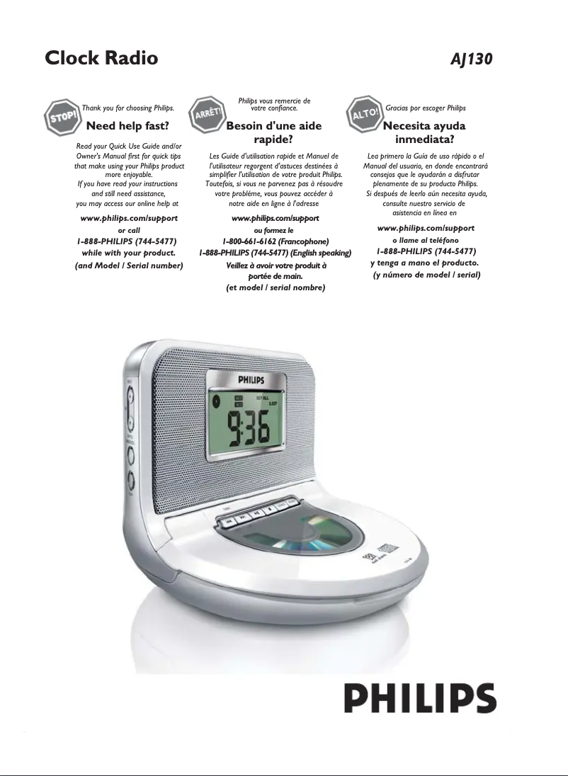 Imagen de la primera página del manual del dispositivo AJ130B