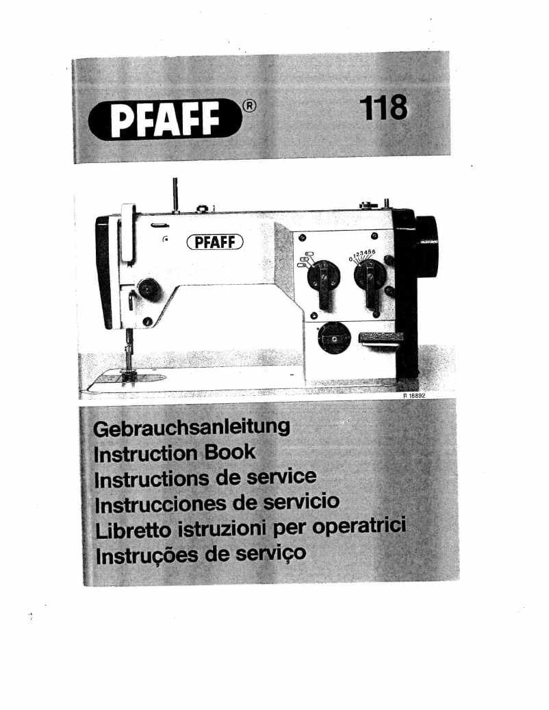 Page 1 de la notice Manuel utilisateur Pfaff 118