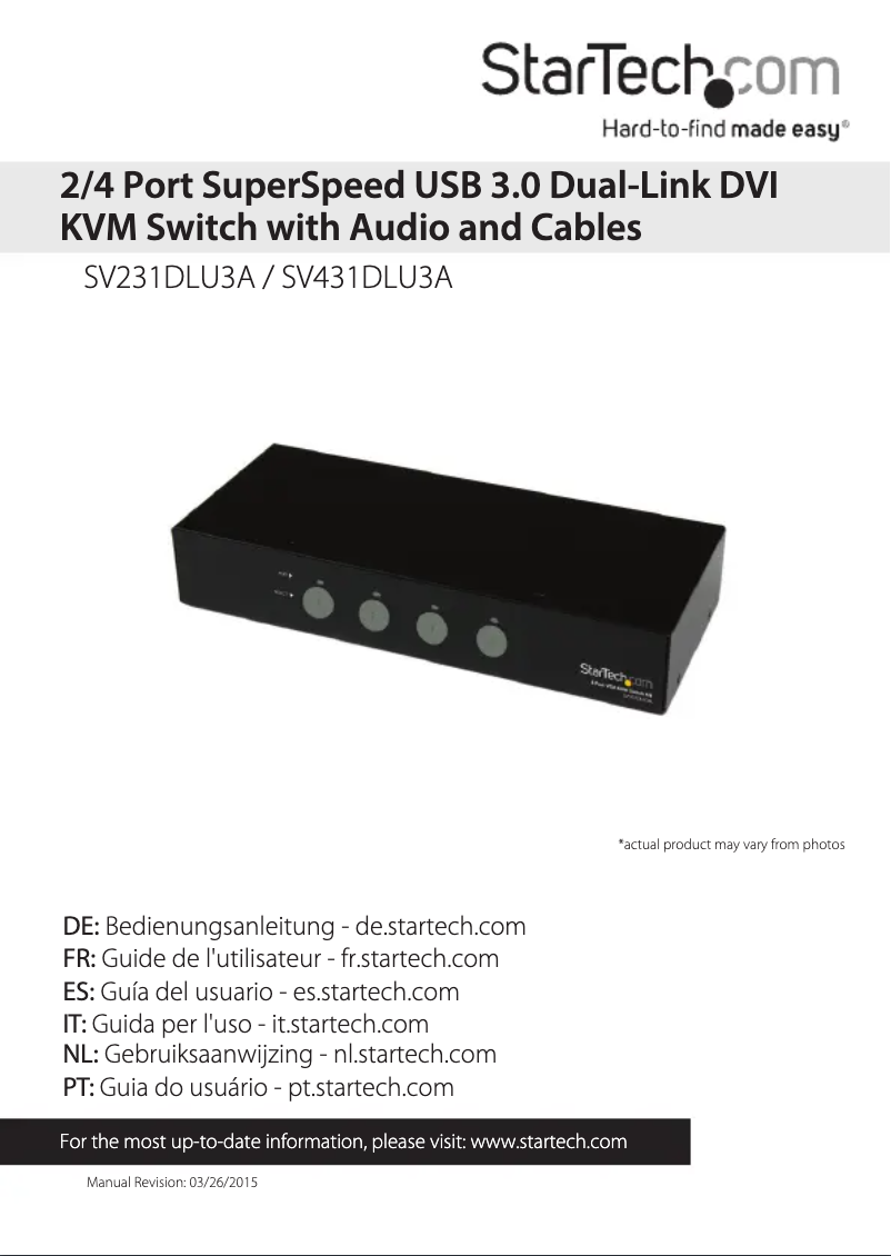 Image de la première page du manuel de l'appareil SV431DLU3A