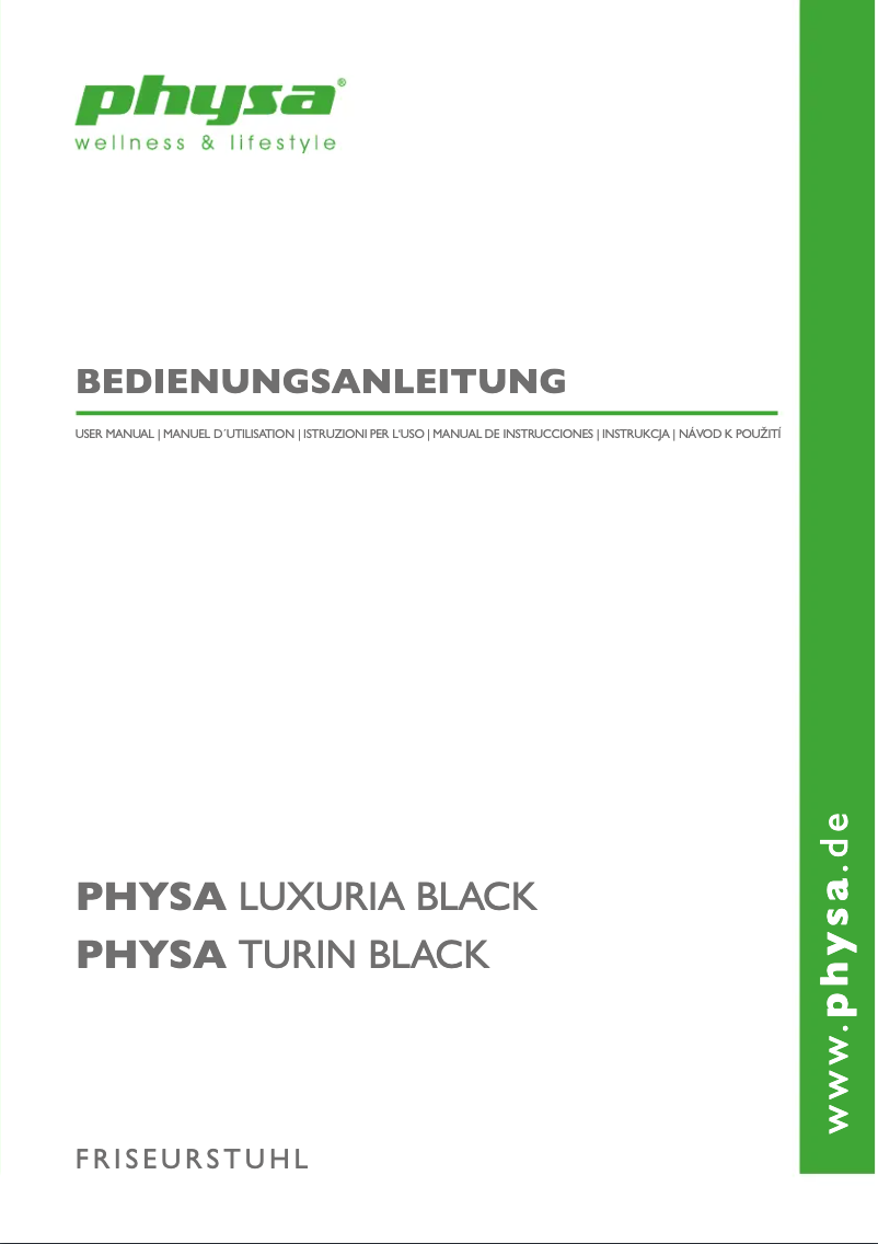Page n°1 - Manuel utilisateur Physa Luxuria