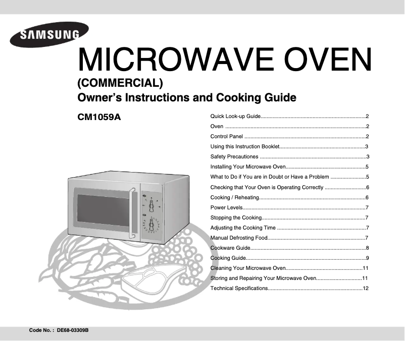 Page n°1 - Manuel utilisateur Samsung CM1059A