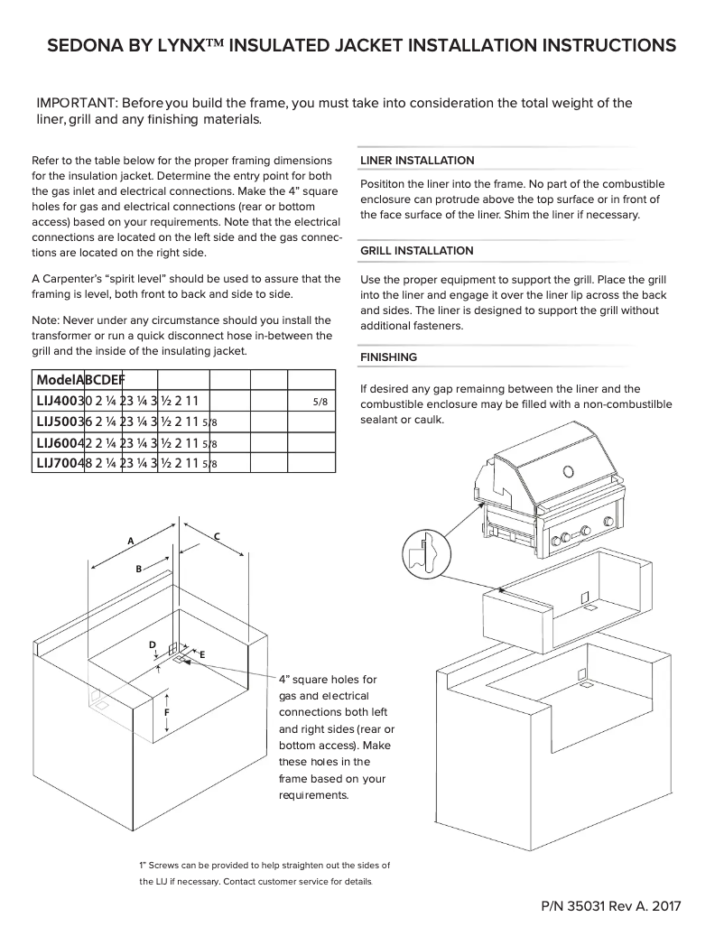 Page n°1 - Manuel utilisateur Sedona LIJ500