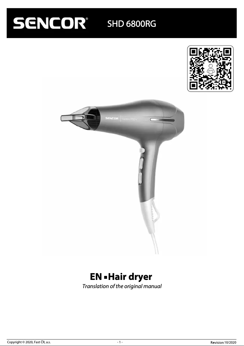 Page n°1 - Manuel utilisateur Sencor SHD 6800RG