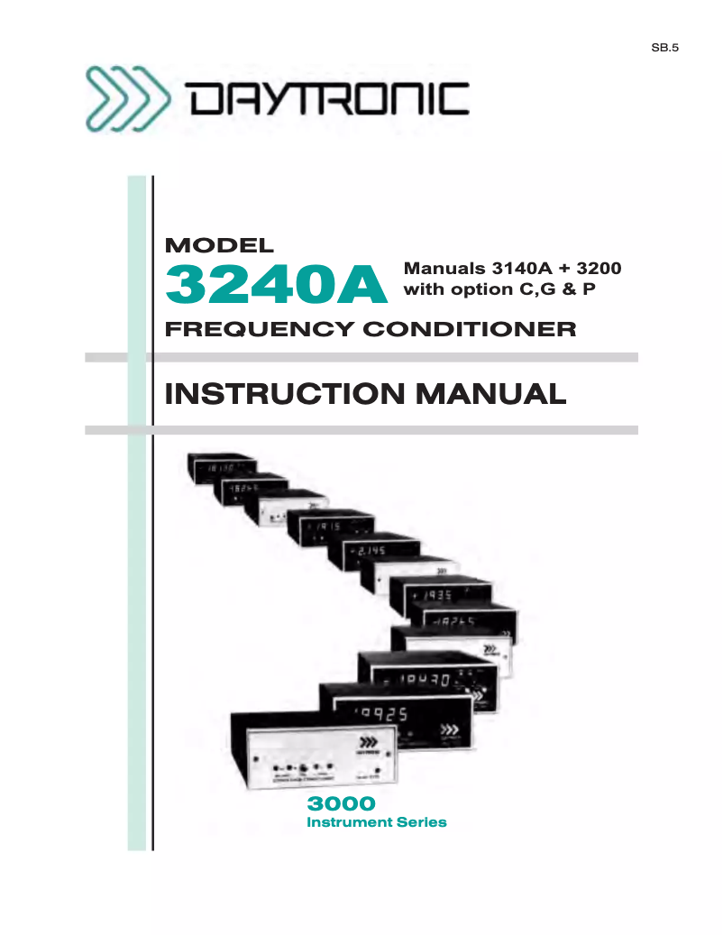 Page 1 de la notice Manuel utilisateur Daytronic 3240AG