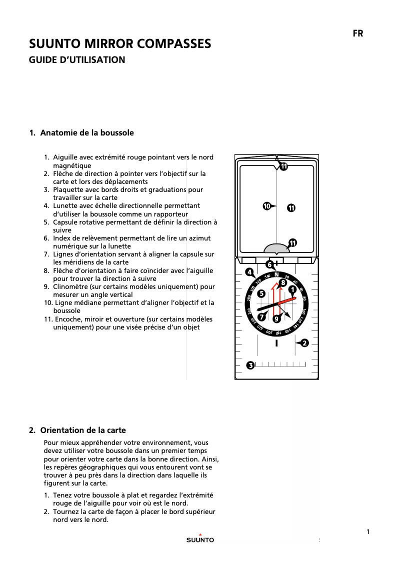 Page 1 de la notice Manuel utilisateur Suunto MCA