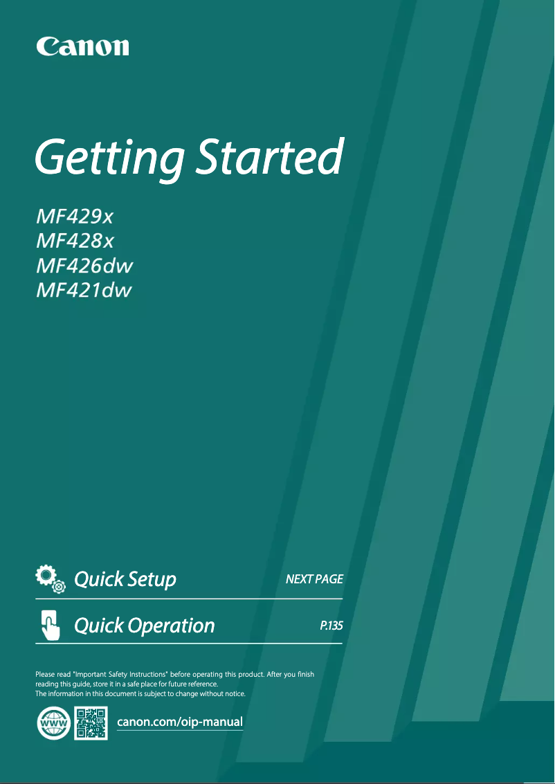 Page 1 de la notice Manuel utilisateur Canon i-SENSYS MF421dw