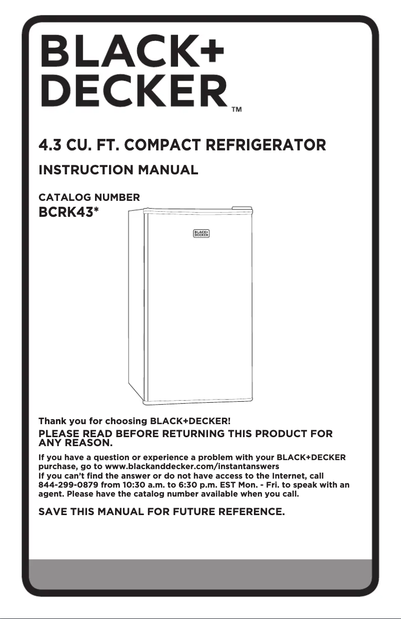 Image de la première page du manuel de l'appareil BCRK43W