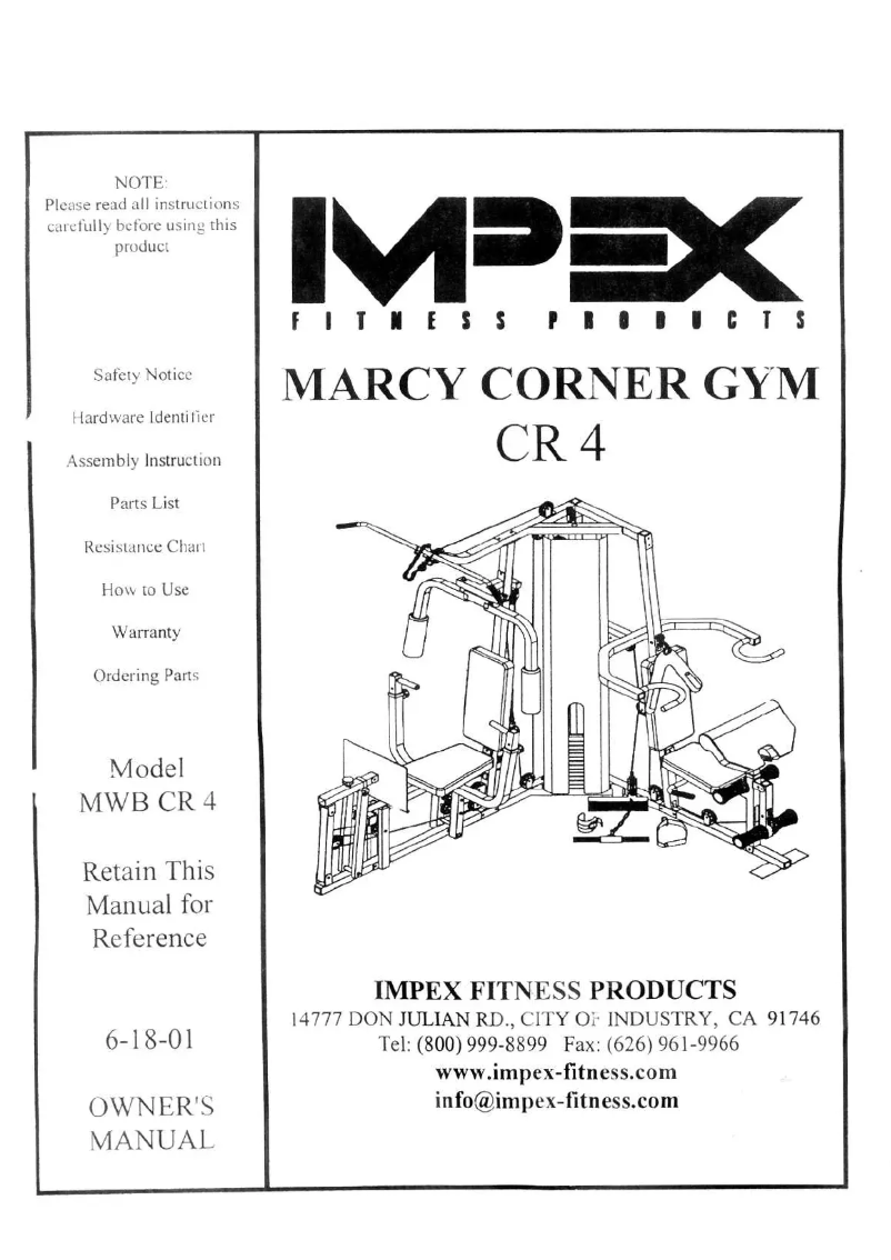 Page n°1 - Manuel utilisateur Marcy Corner Gym CR 4