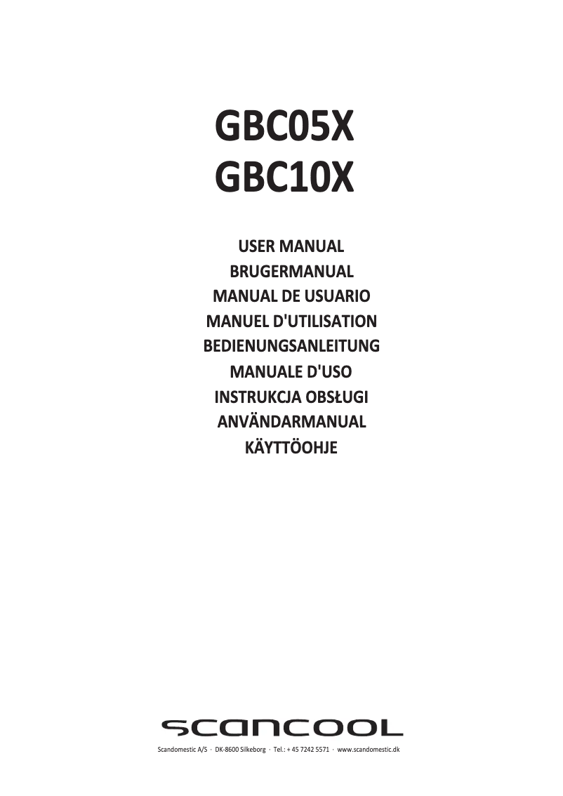 Page 1 de la notice Manuel utilisateur Scancool GBC10X