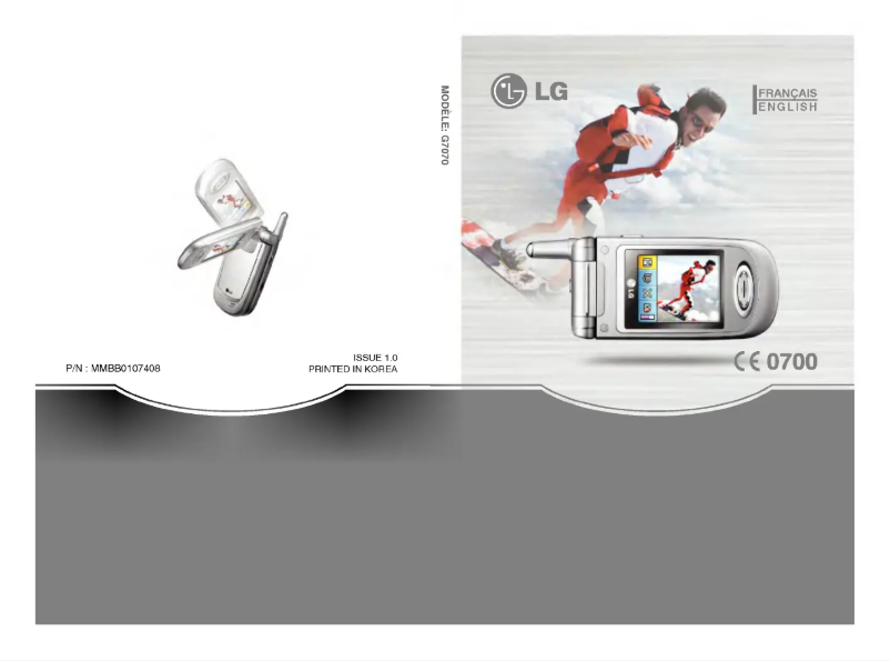 Page 1 de la notice Manuel utilisateur LG G7070