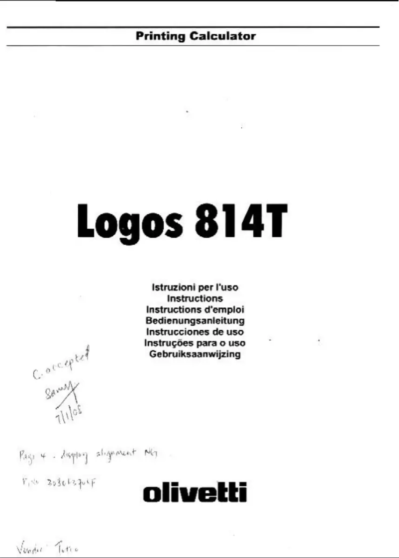Image de la première page du manuel de l'appareil Logos 814T