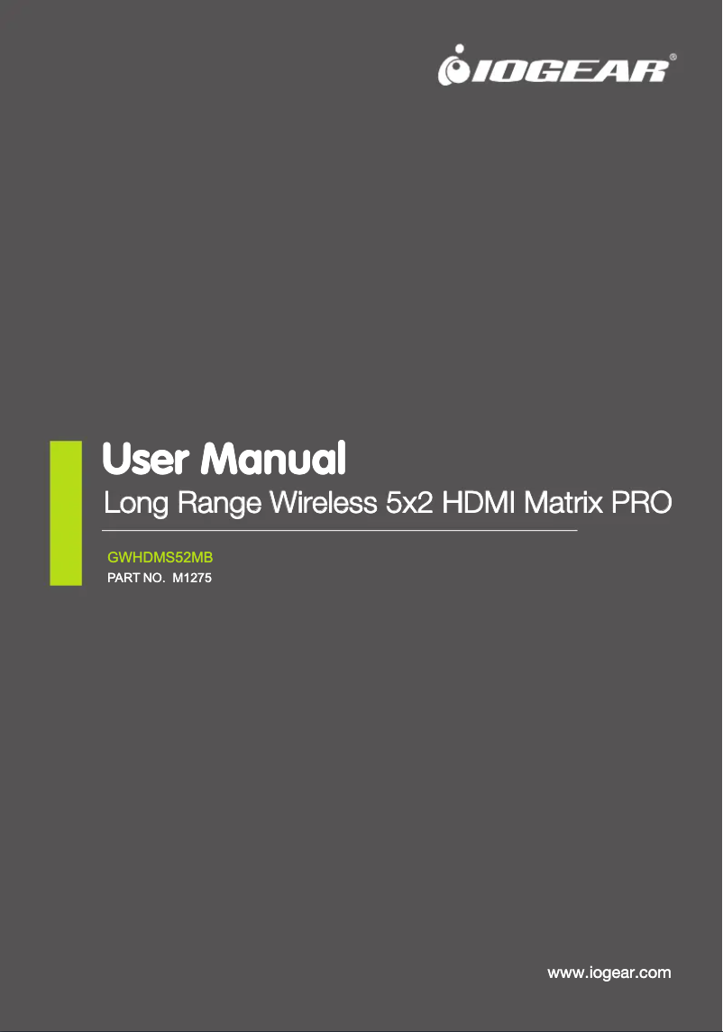 Page n°1 - Manuel utilisateur iogear GWHDMS52MB