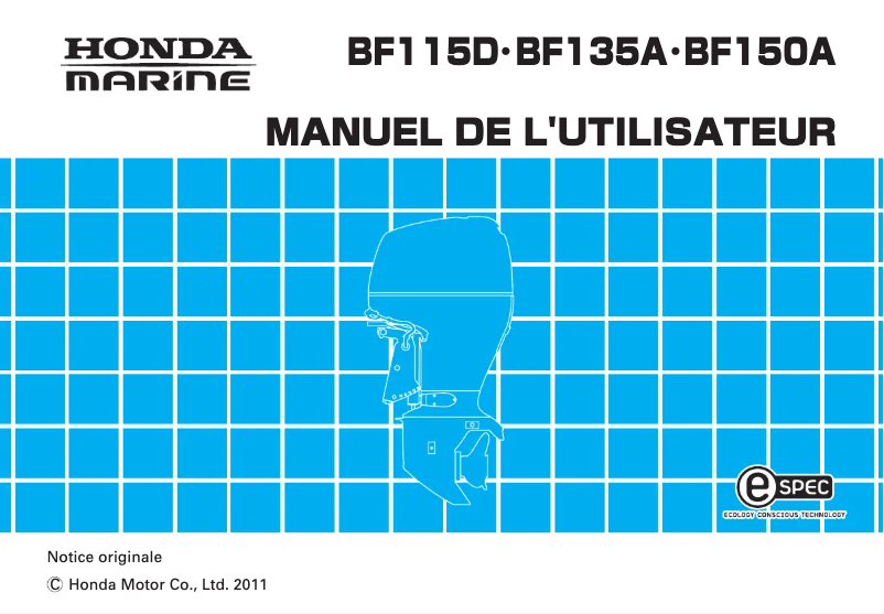 Page 1 de la notice Manuel utilisateur Honda BF135A (2011)