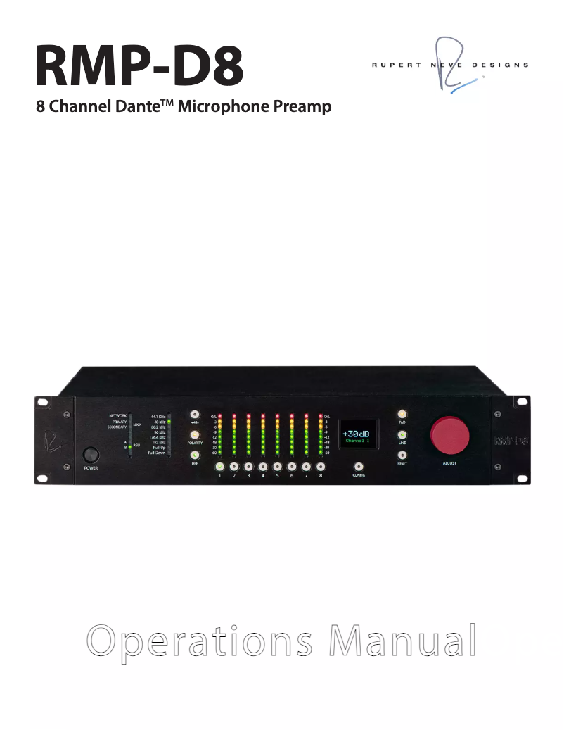 Page 1 de la notice Manuel utilisateur Rupert Neve Designs RMP-D8
