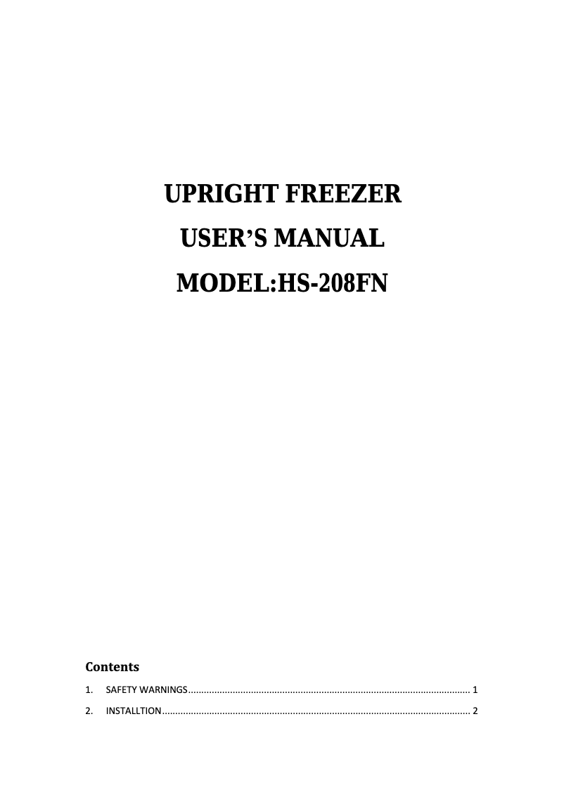 Page 1 de la notice Mode d'emploi Tisira HS-208FN