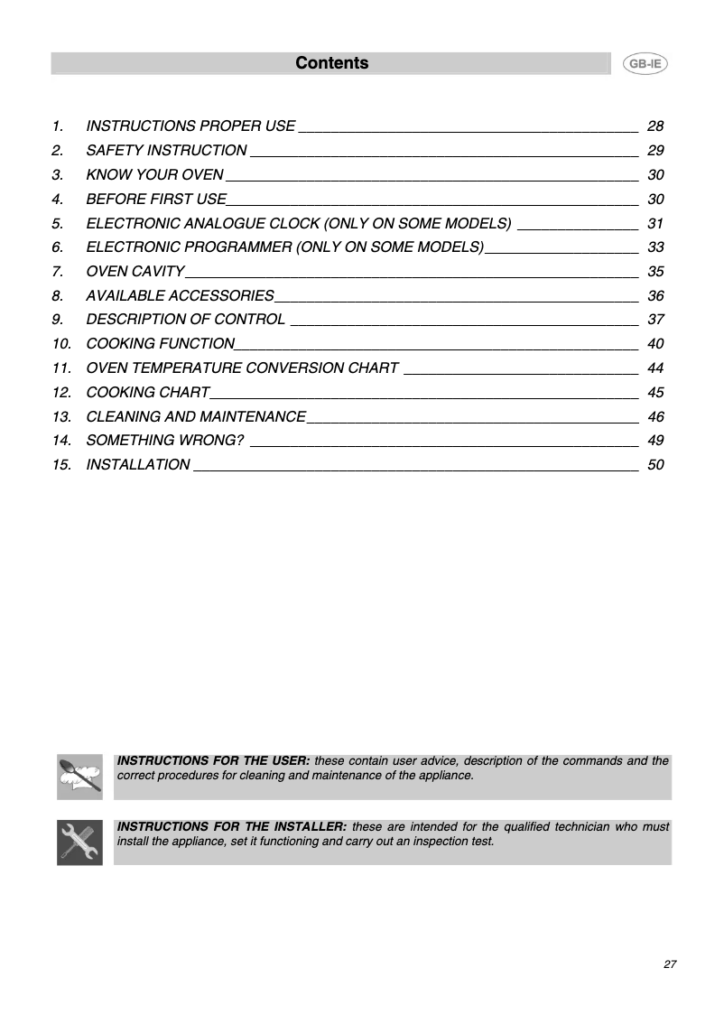 Page 1 de la notice Manuel utilisateur Smeg DO81CBL-5