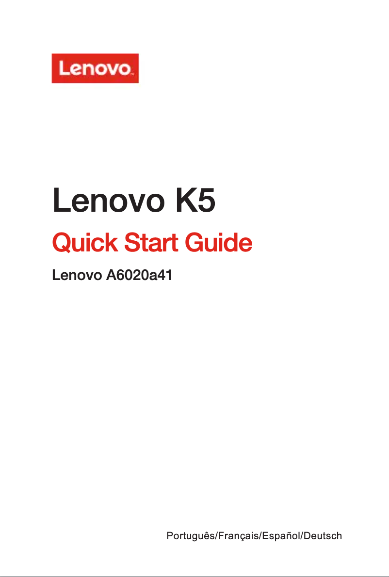 Page 1 de la notice Manuel utilisateur Lenovo K5
