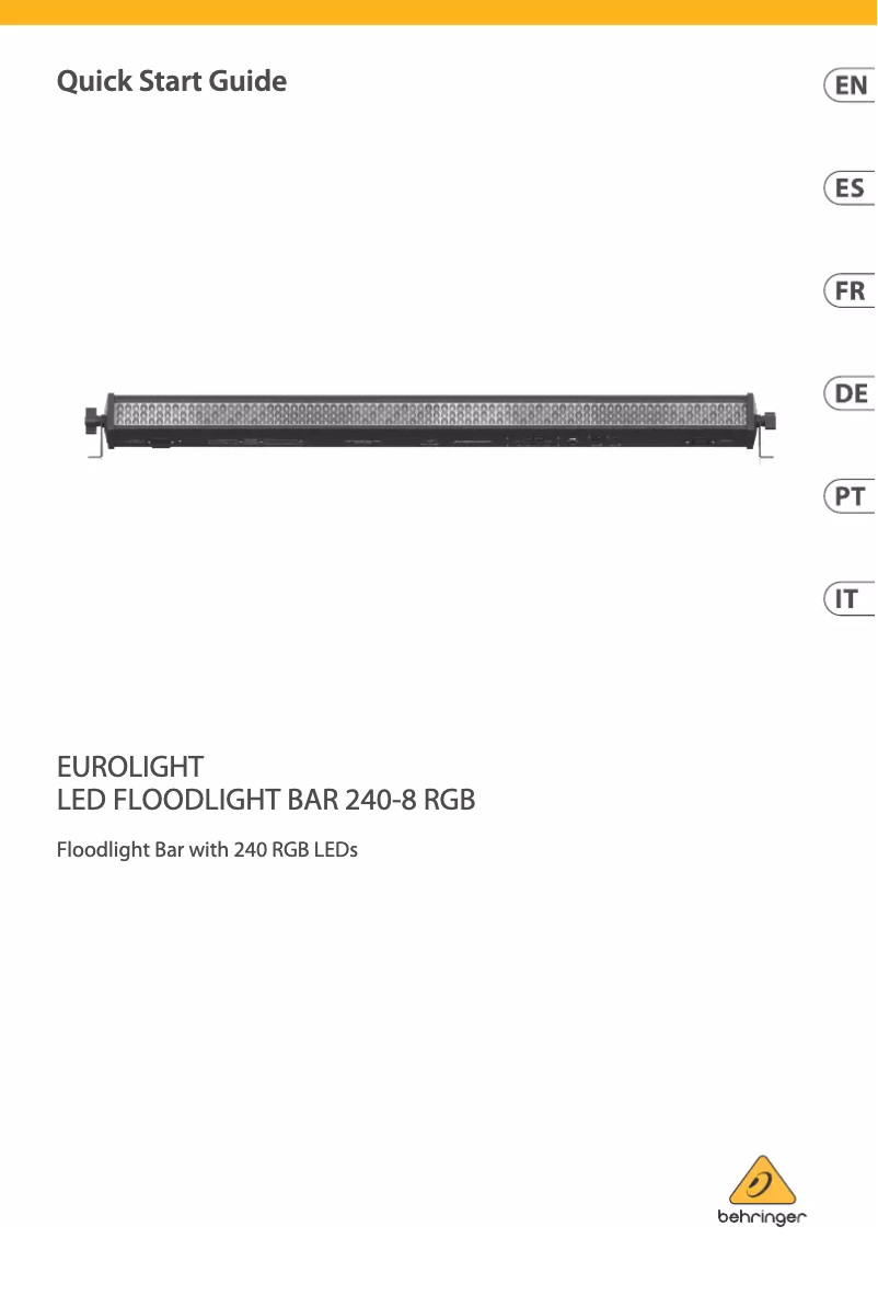 Image de la première page du manuel de l'appareil Eurolight LED Floodlight BAR 240-8 RGB