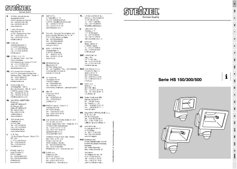 Page n°1 - Manuel utilisateur Steinel ST 633011