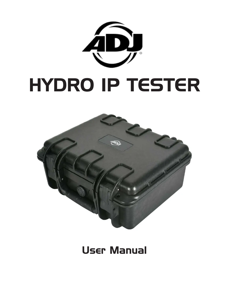 Page 1 de la notice Manuel utilisateur Adj Hydro IP Tester
