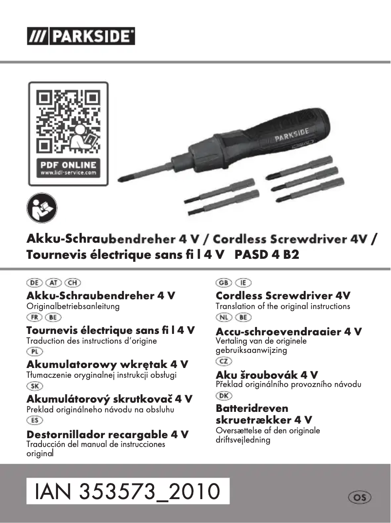 Page n°1 - Manuel utilisateur Parkside PASD 4 B2