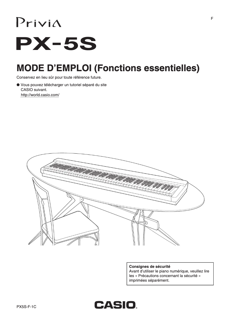 Page 1 de la notice Manuel utilisateur Casio Privia PX-5S