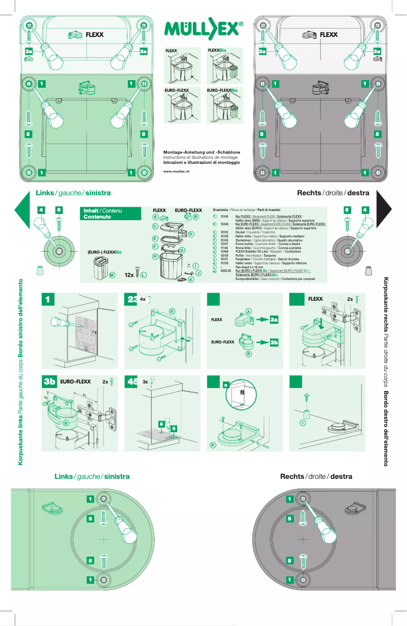 Page 1 de la notice Manuel utilisateur Müllex FLEXX Bio