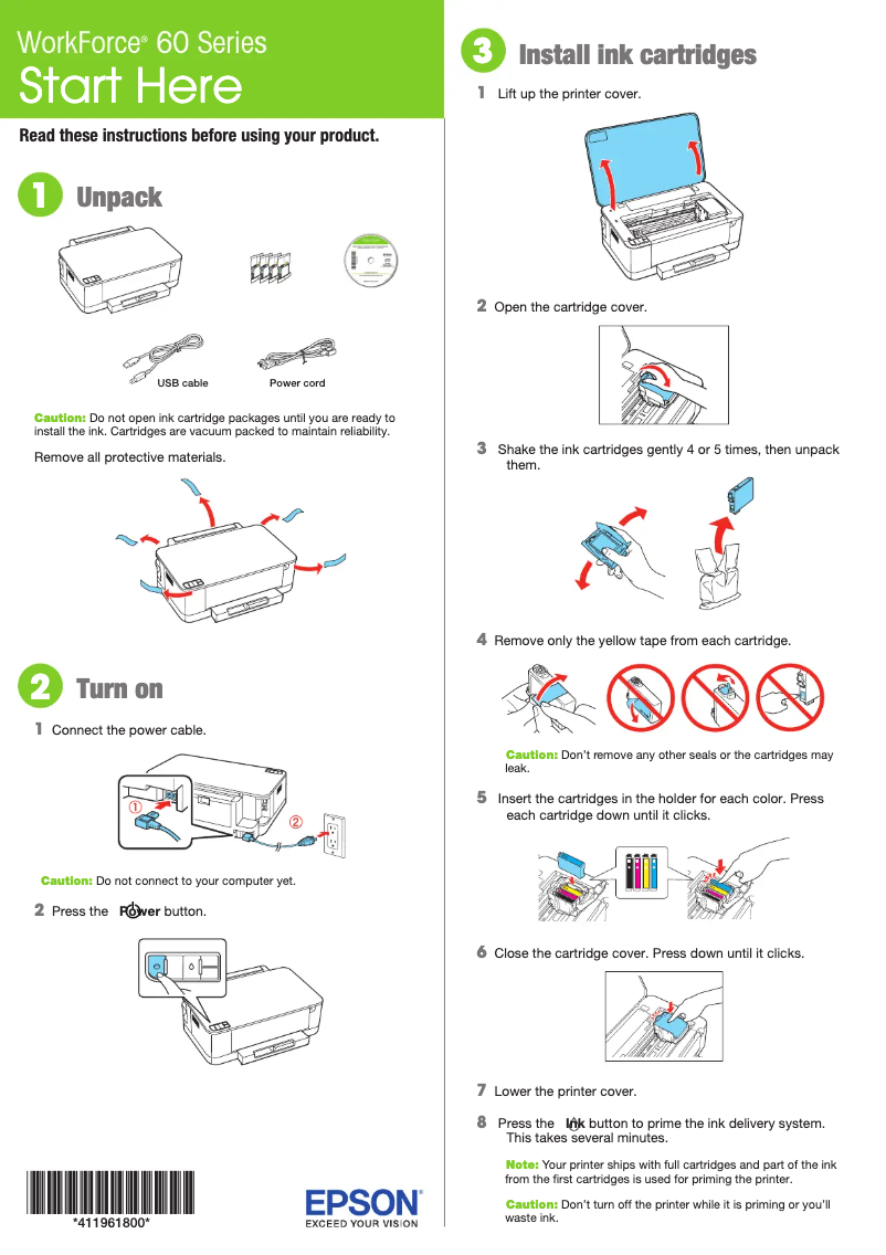 Page 1 de la notice Manuel utilisateur Epson WorkForce 60
