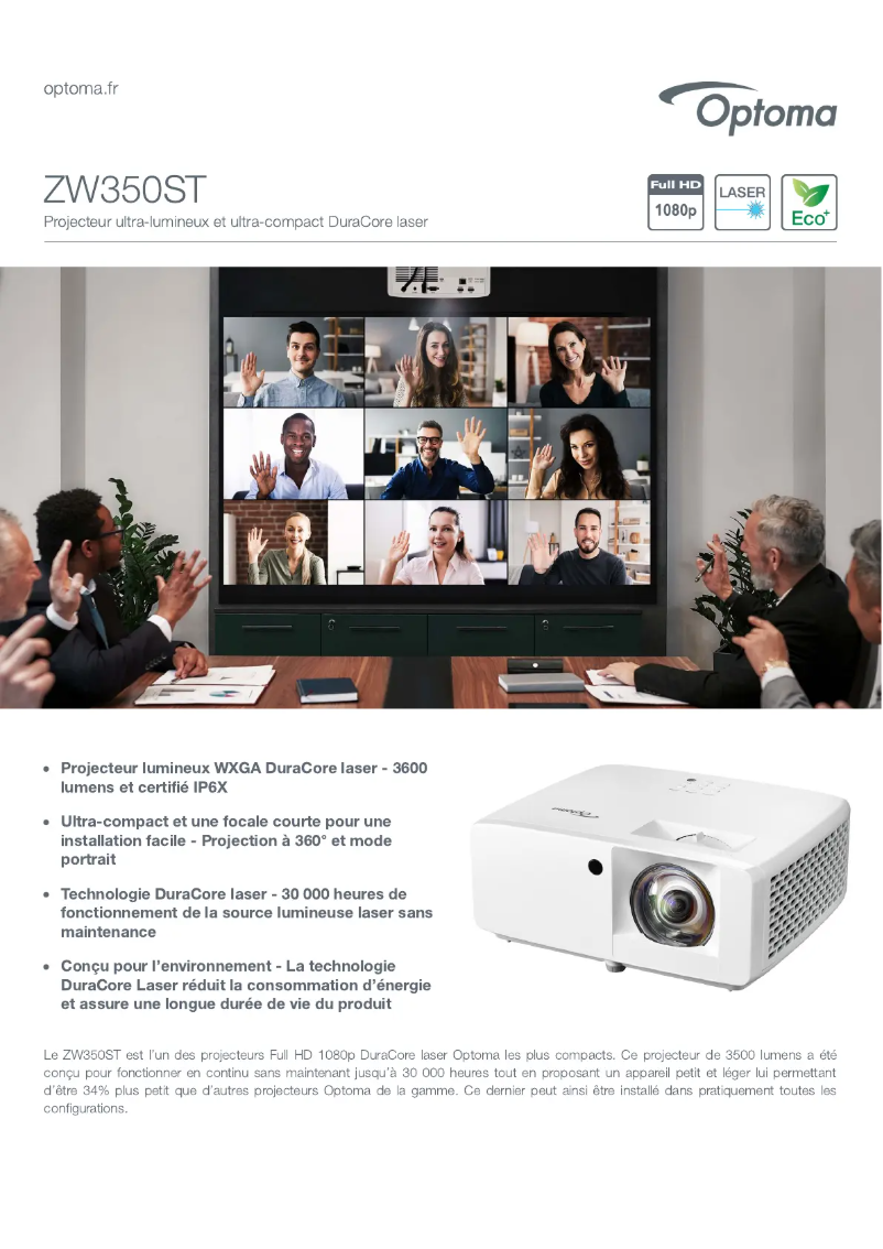 Image de la première page du manuel de l'appareil ZW350ST