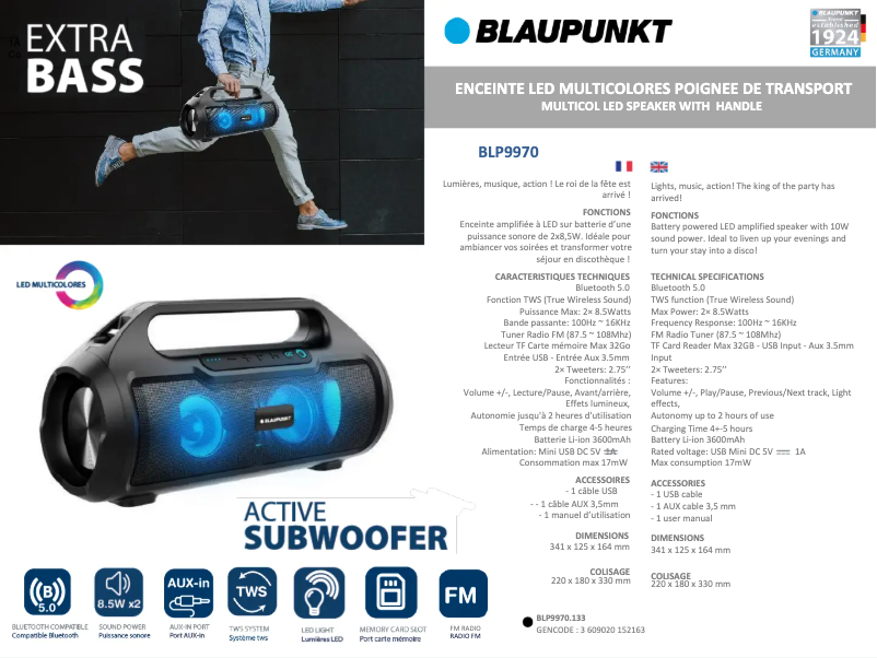 Página 1 del manual Manual de usuario Blaupunkt BLP9970