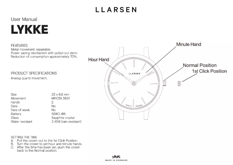 Page 1 de la notice Manuel utilisateur Lars Larsen LYKKE 145SBS3