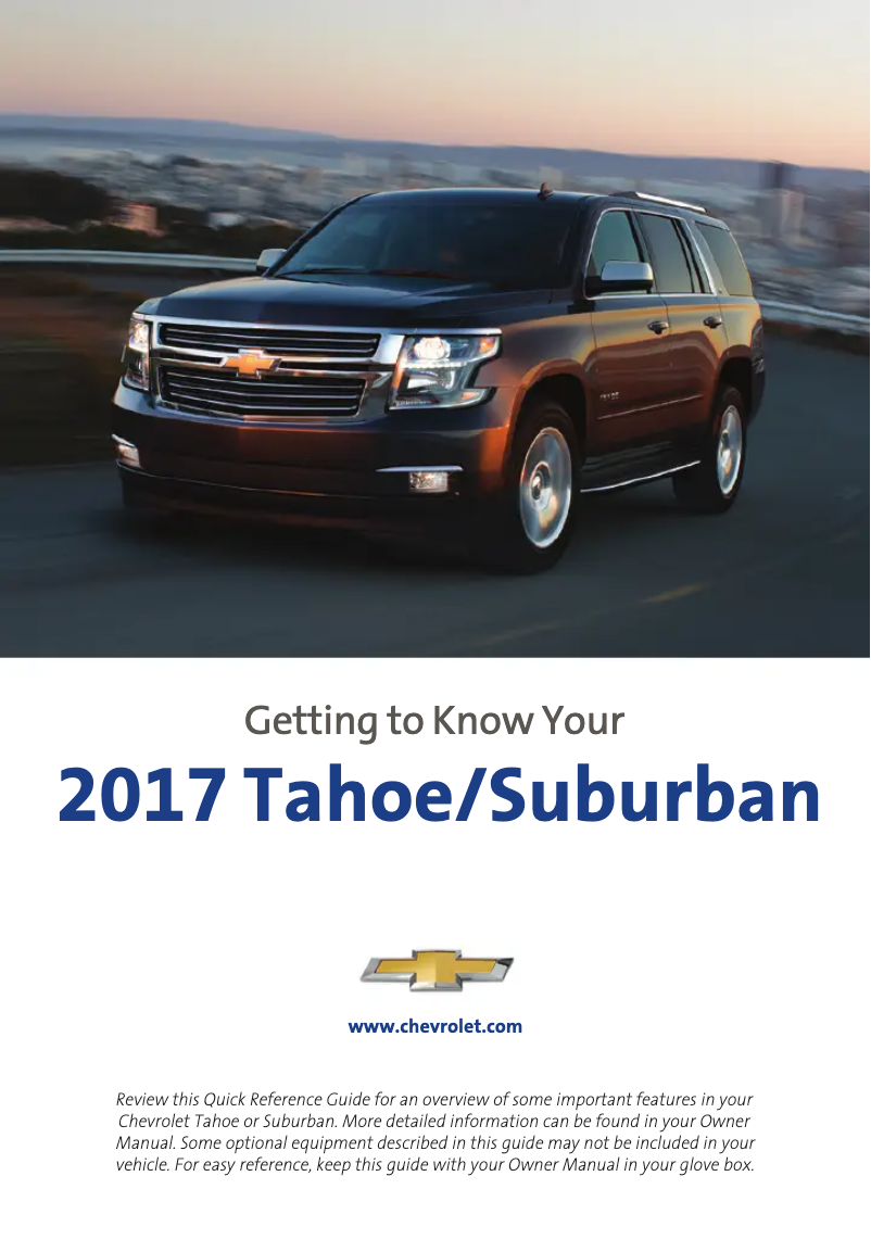 Page 1 of the manual Quick Start Guide Chevrolet Suburban (2017)