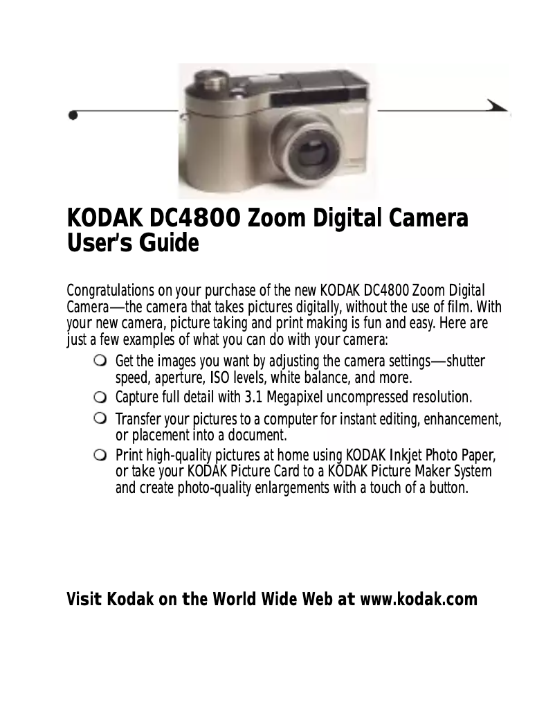 Image de la première page du manuel de l'appareil DC4800