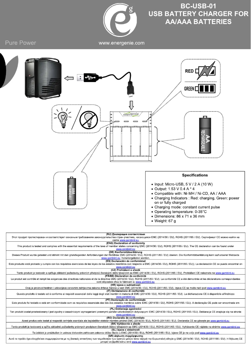 Page n°1 - Manuel utilisateur EnerGenie BC-USB-01