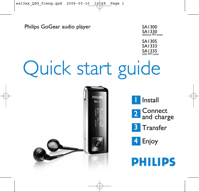 Page n°1 - Manuel utilisateur Philips GoGear SA1333
