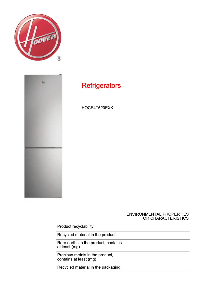 Image de la première page du manuel de l'appareil HOCE4T620EXK