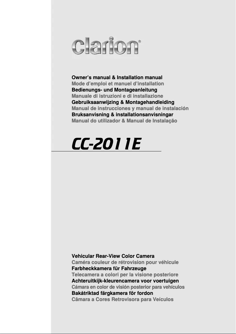 Page n°1 - Manuel utilisateur Clarion CC-2011E
