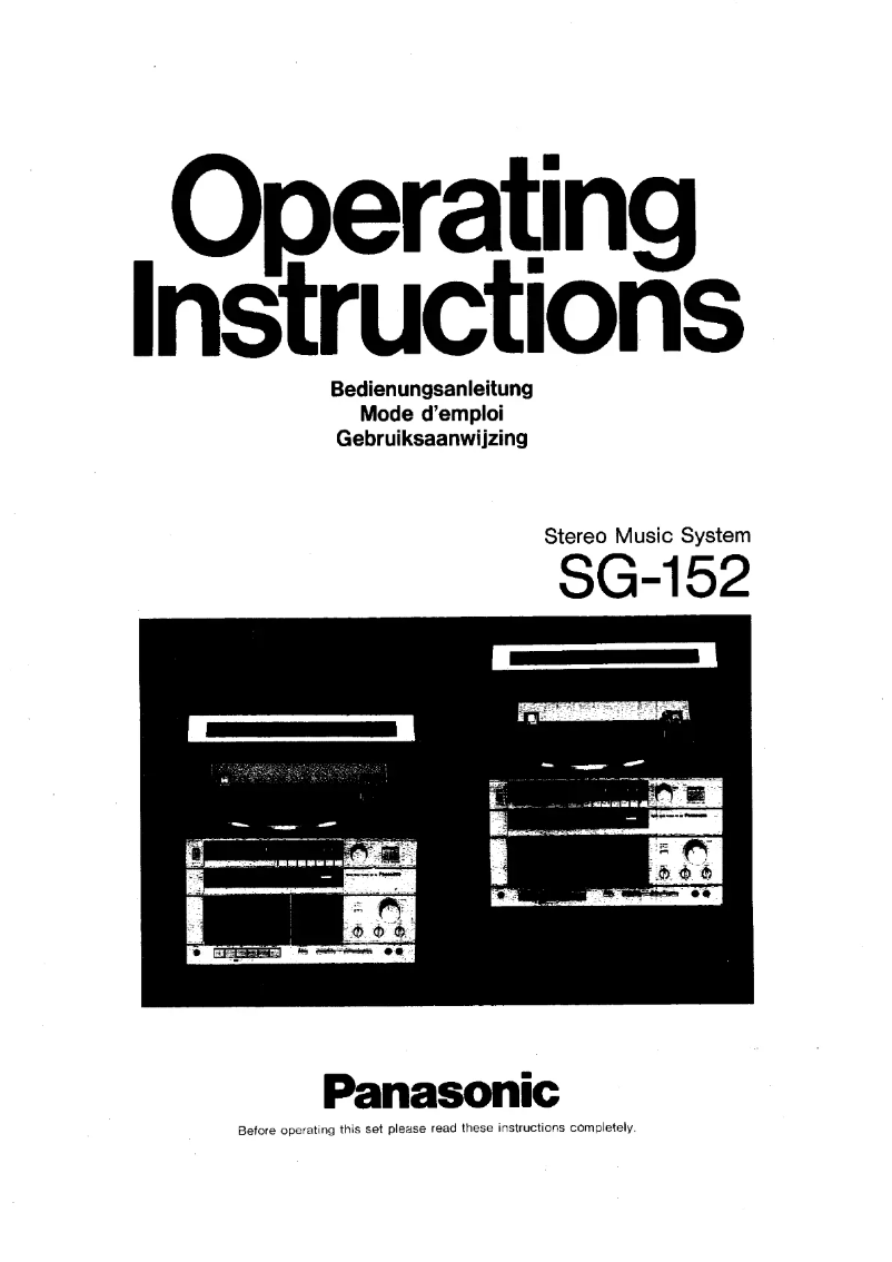 Page 1 de la notice Manuel utilisateur Panasonic SG-152