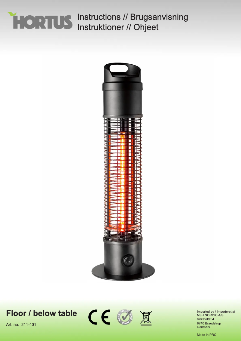 Page n°1 - Manuel utilisateur Hortus 211-401