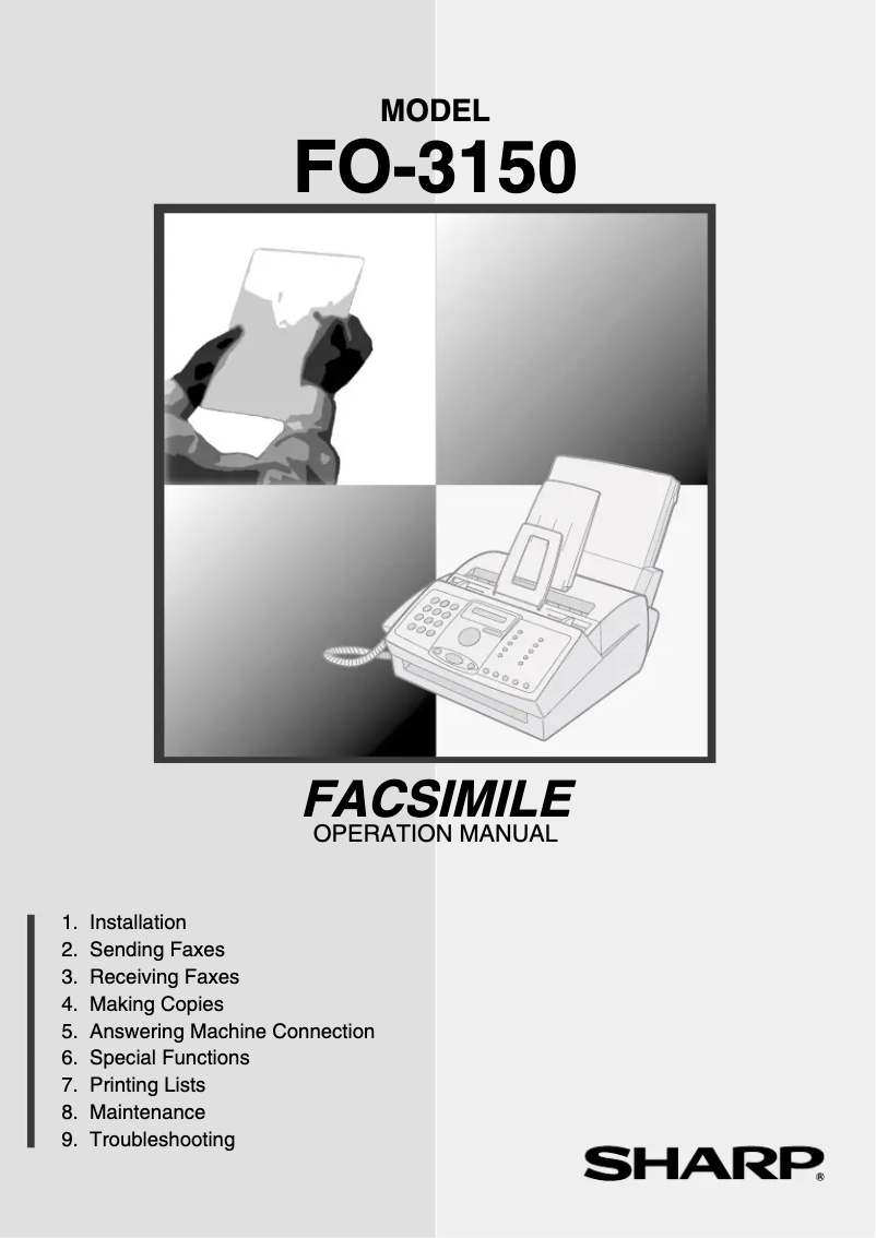 Image de la première page du manuel de l'appareil FO-3150