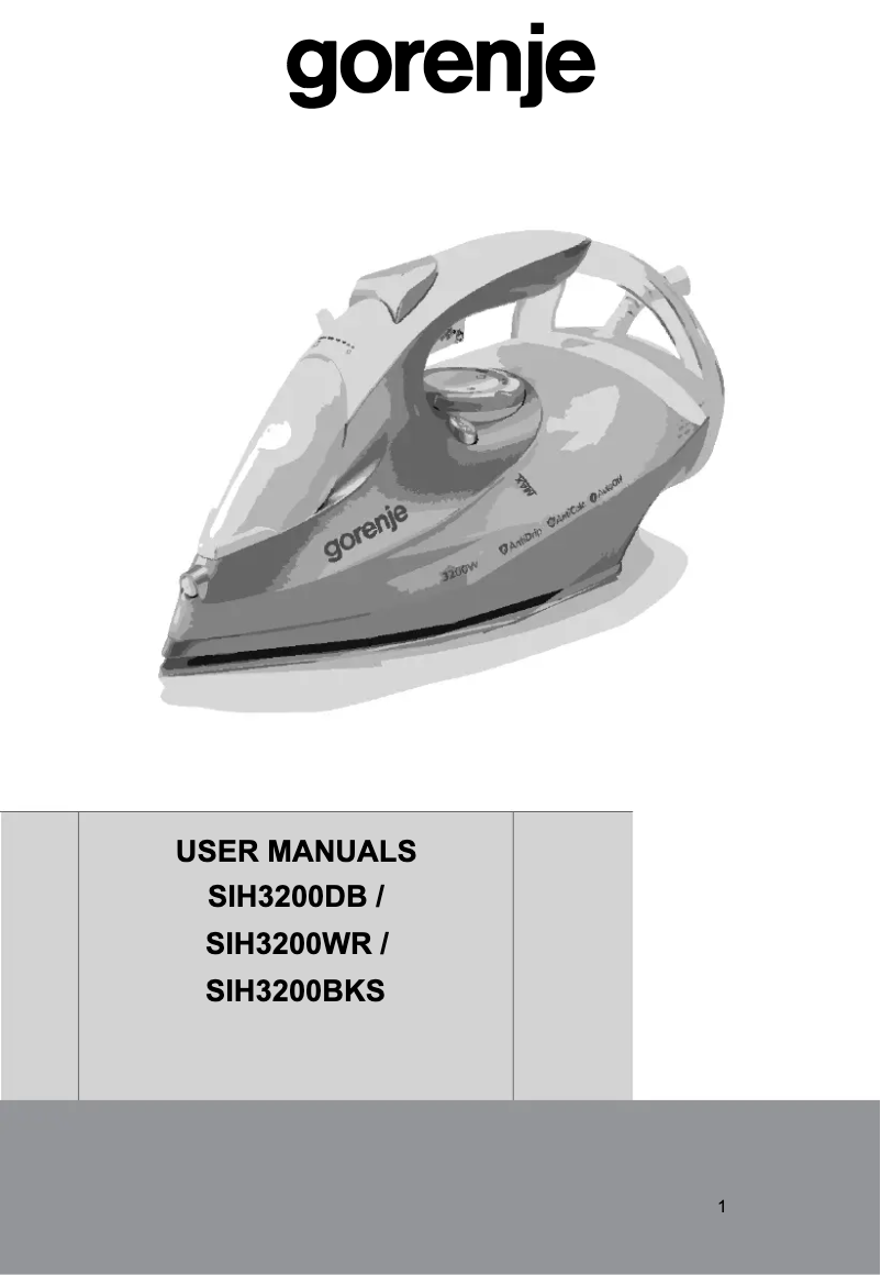 Image de la première page du manuel de l'appareil SIH3200BKS