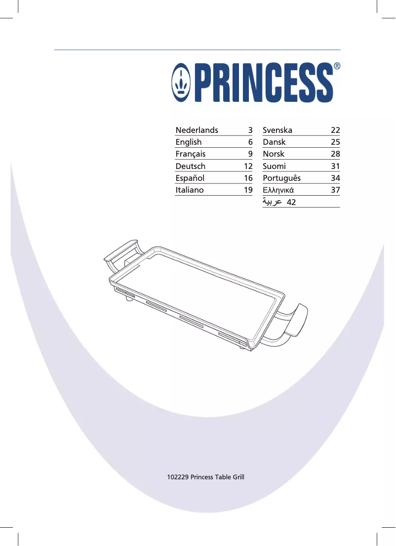 Page 1 de la notice Manuel utilisateur Princess Table Chef 102229