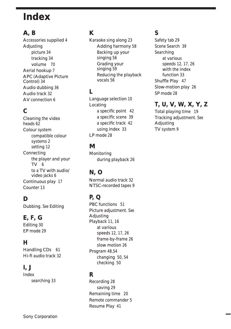 Page n°1 - Manuel utilisateur Sony SLV-7000K CH